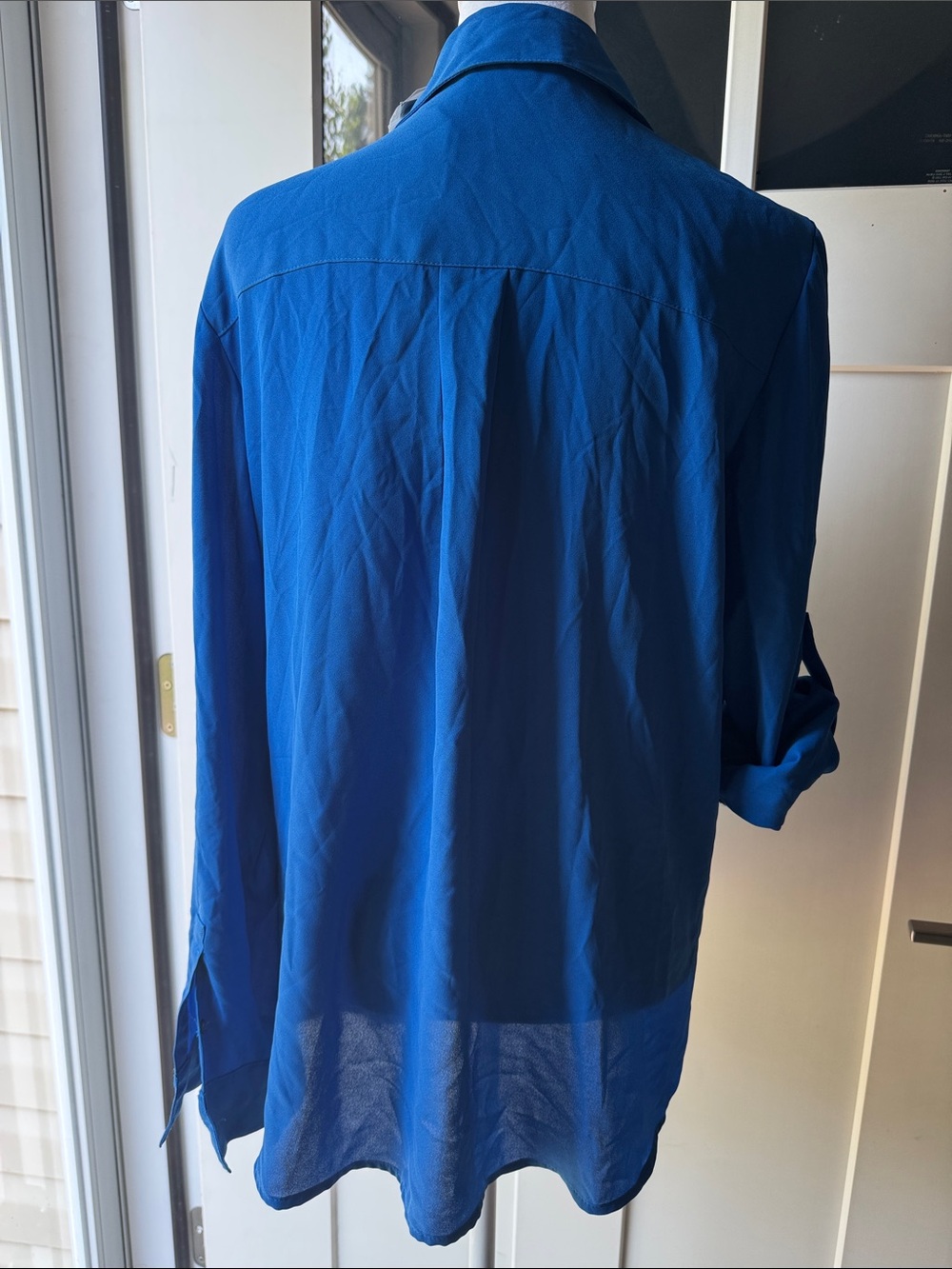 Express Royal Blue Long Sleeve Button Down Shirt - Picture 5 of 9